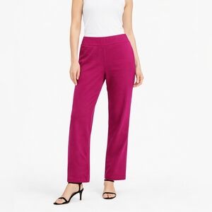 New York & Company Ponte Pull On Bootcut Pants Pink Large